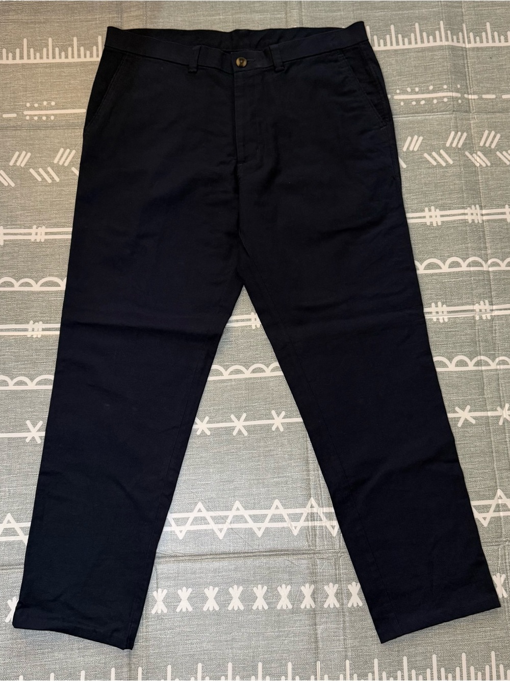Kenneth Cole Reaction Linen Blend Pants Men’s 36x32 Navy Blue NWOT